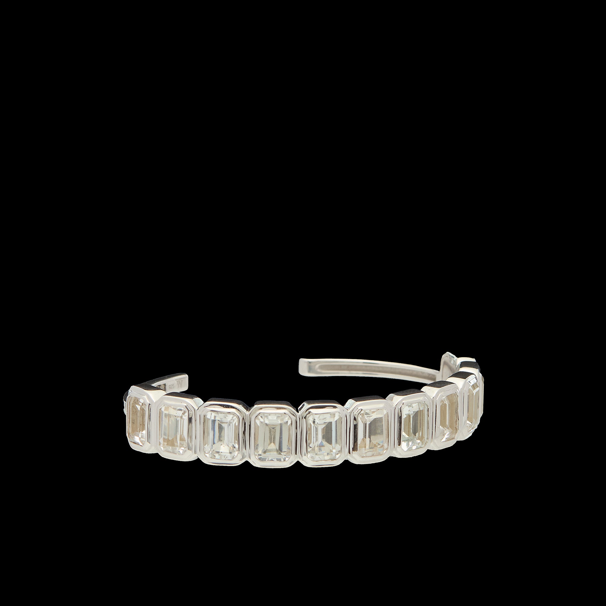 Ray of Light -  Quatrum Cuff  Silver -White Topaz
