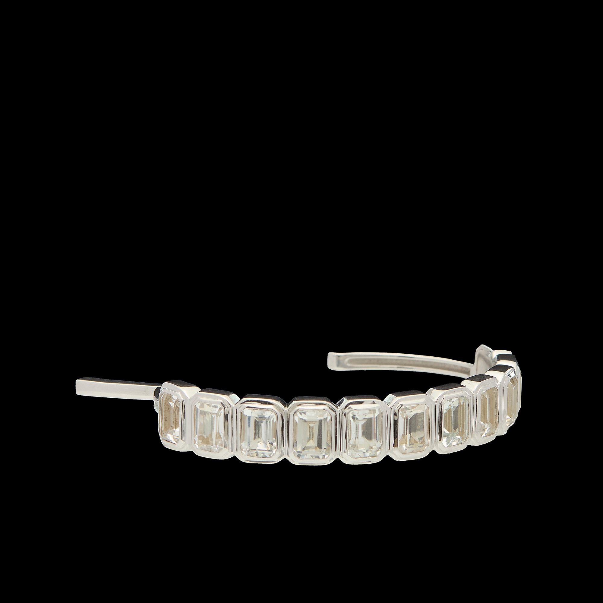 Ray of Light -  Quatrum Cuff  Silver -White Topaz