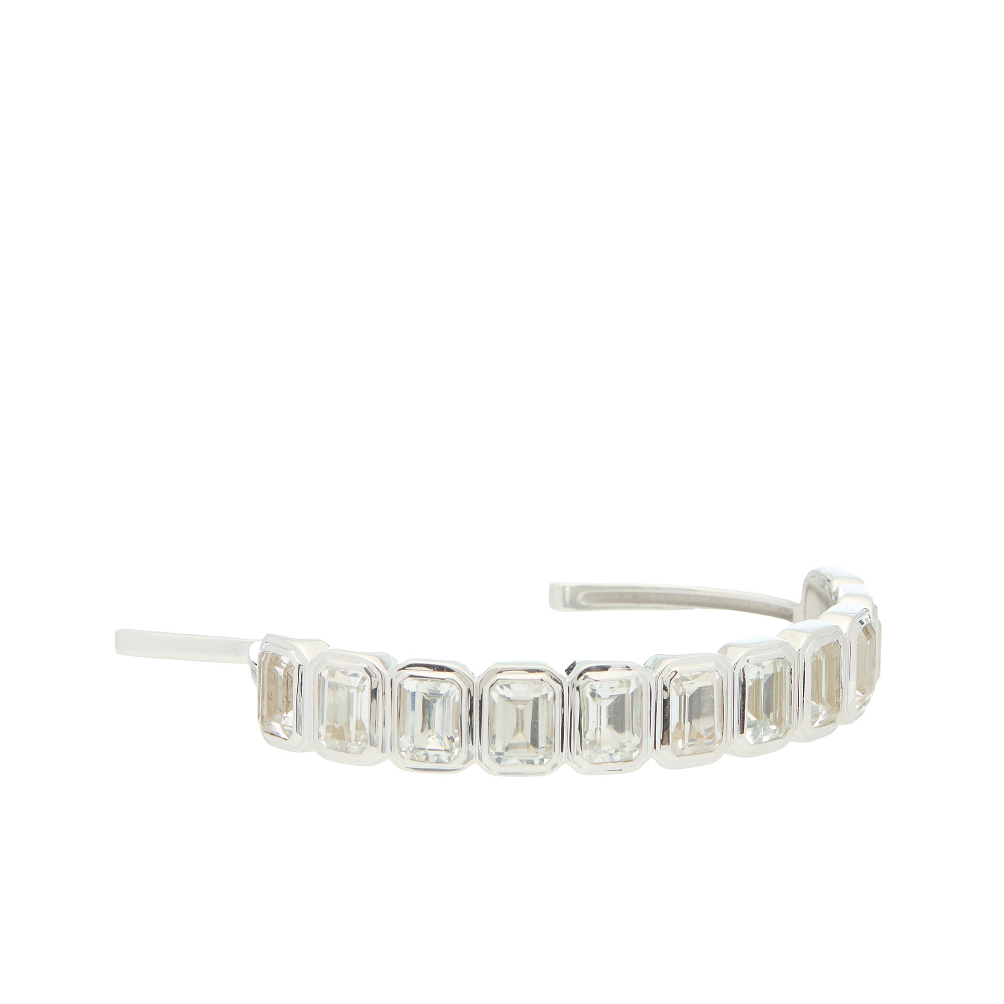 Ray of Light -  Quatrum Cuff  Silver -White Topaz