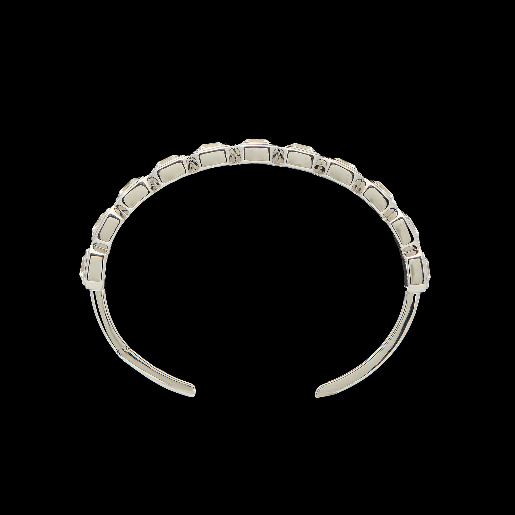 Ray of Light -  Quatrum Cuff  Silver -White Topaz