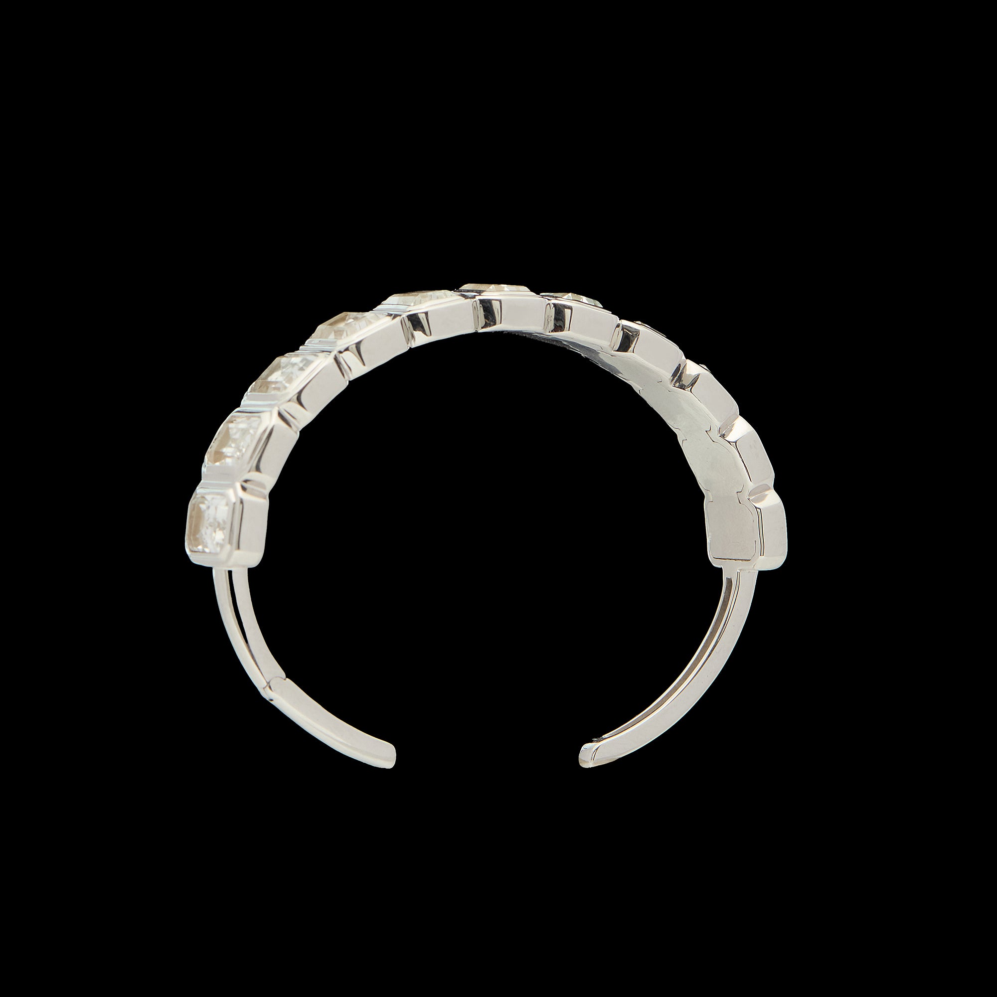 Ray of Light -  Quatrum Cuff  Silver -White Topaz