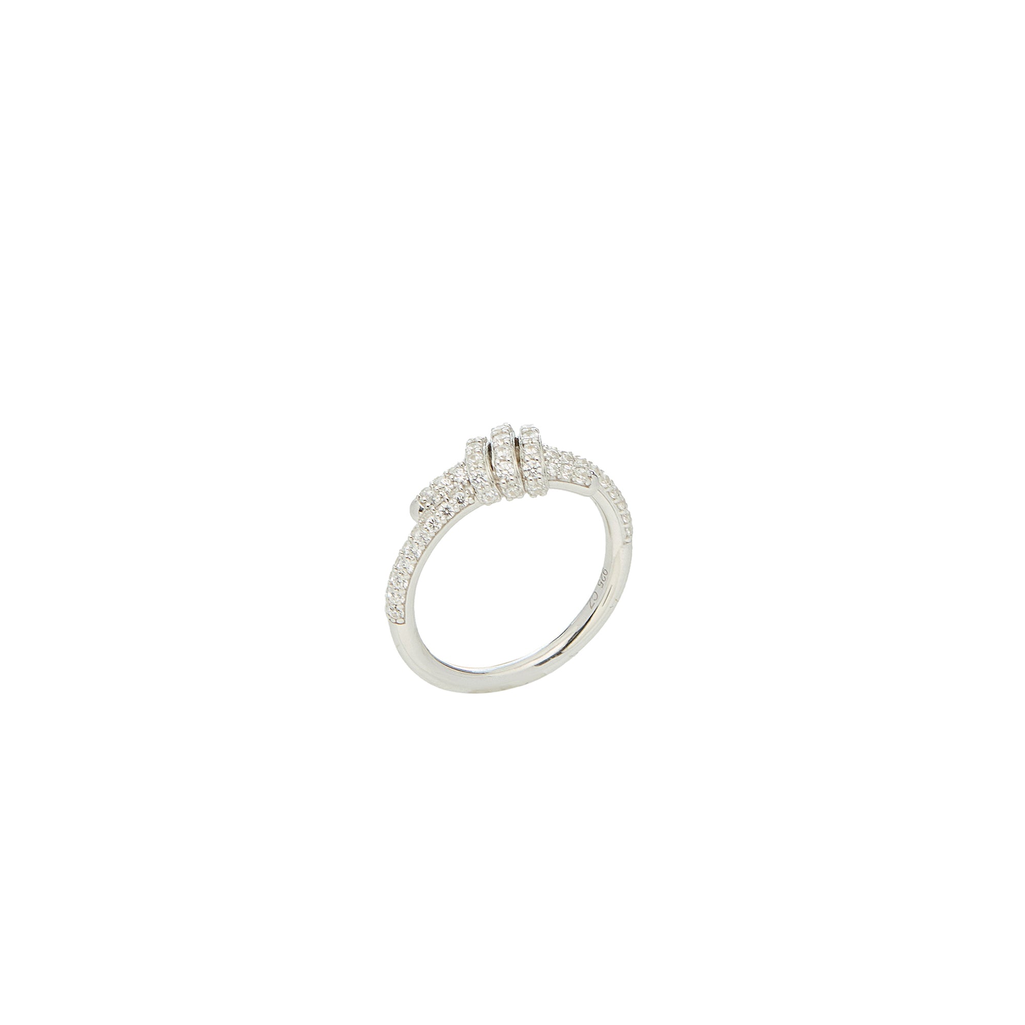 Eclipse Mini Ring - White Gold All White Pave