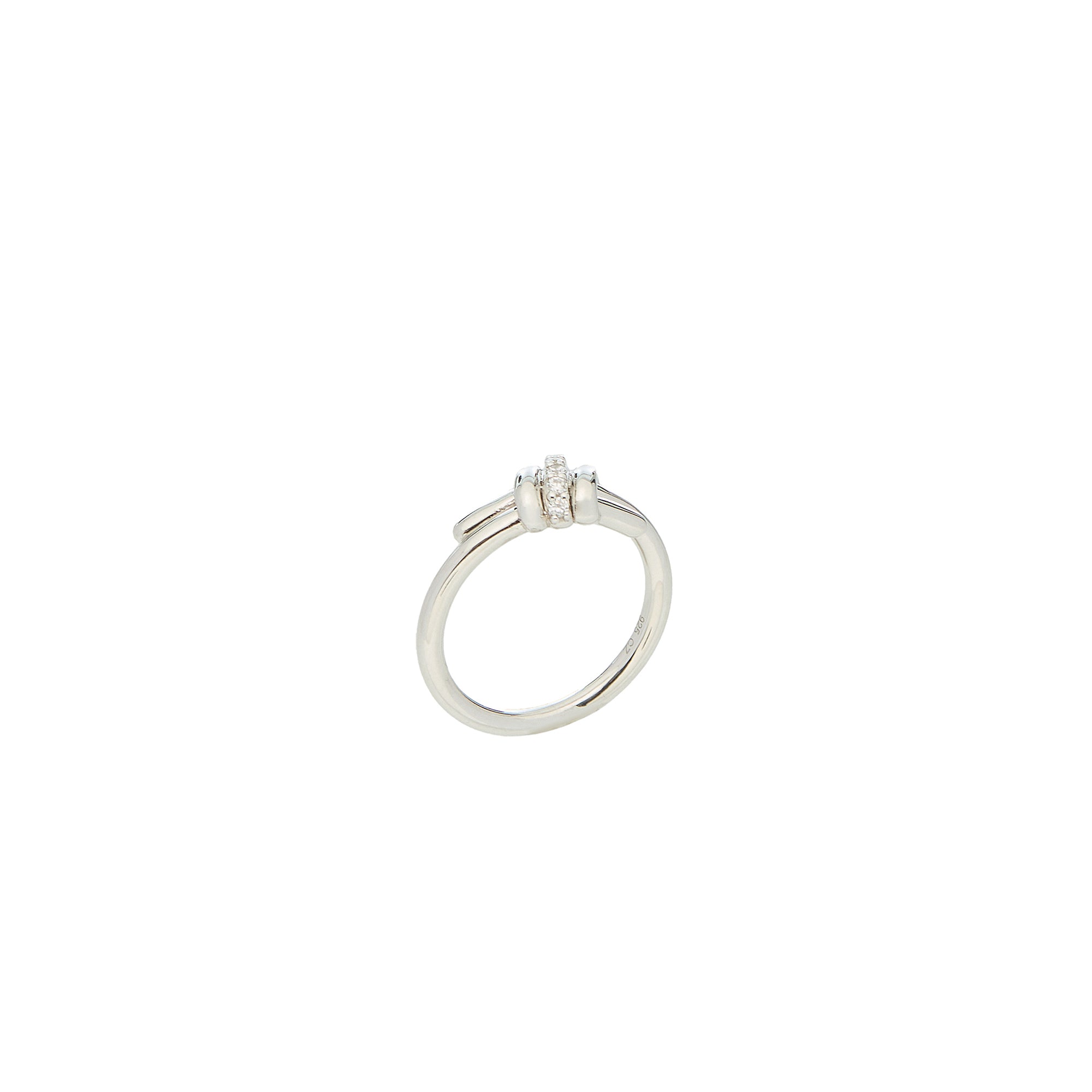 Eclipse Mini Ring - White Gold 1 row pave