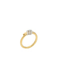 Eclipse Mini Ring - Gold with 3 -White Diamond  Pave
