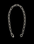 Luna Link Necklace  - Silver with Diamond Pave Link