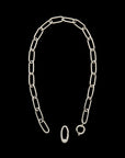 Luna Link Necklace  - Silver with Diamond Pave Link