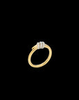 Eclipse Mini Ring - Gold with 3 -White Diamond  Pave