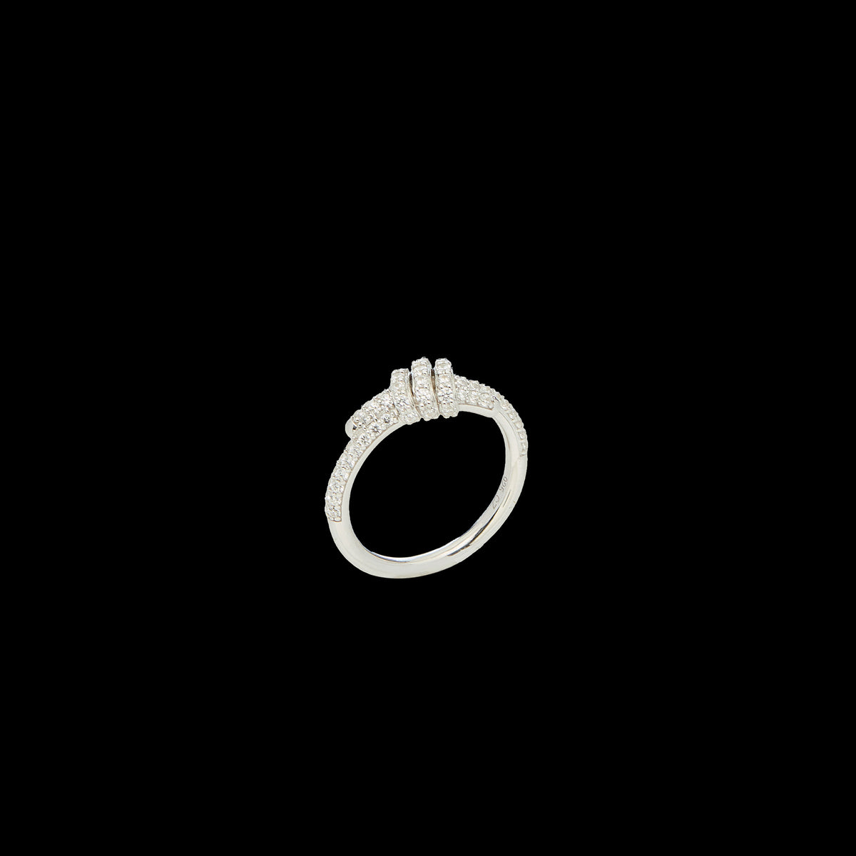 Eclipse Mini Ring - Silver All White Pave