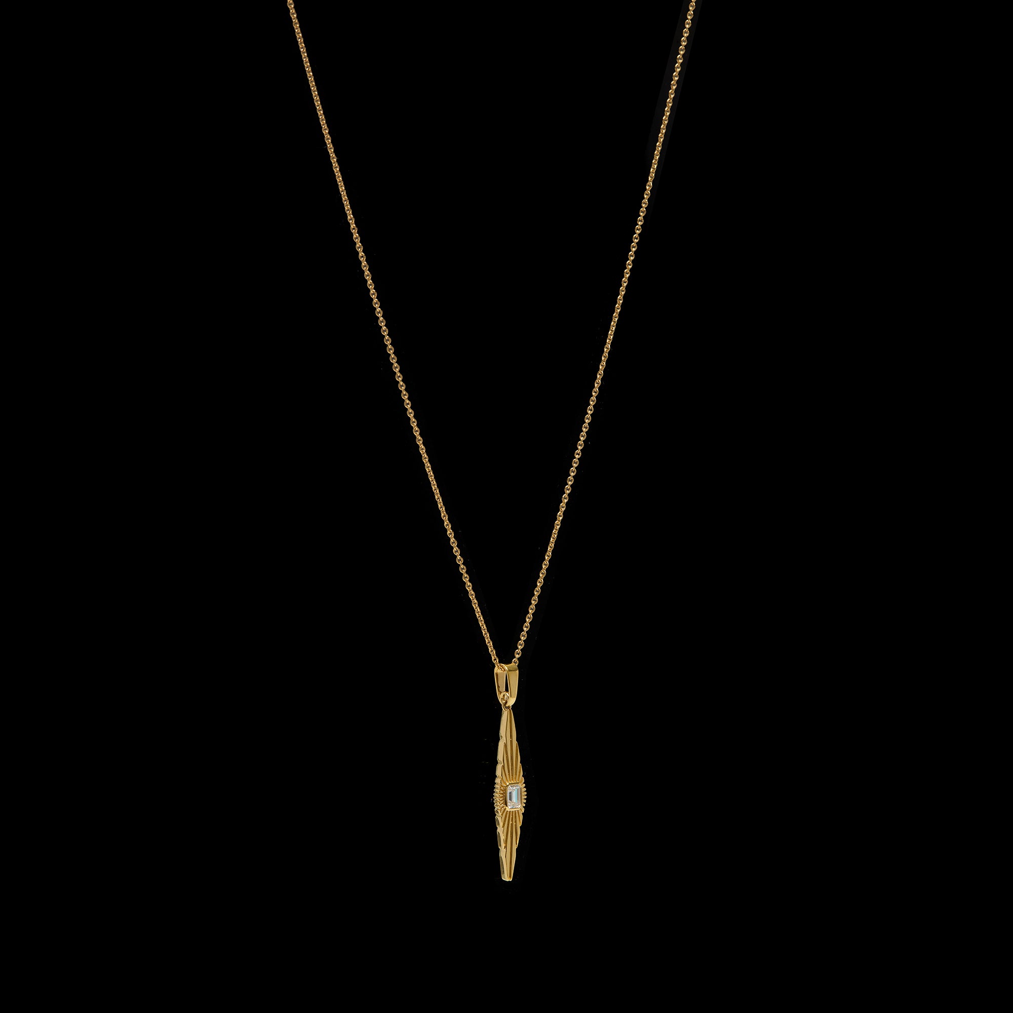 Ray Of Light Large Gold Drop Pendent