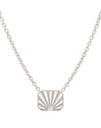 Ray of Light Solitaire Caged Necklace Silver
