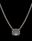 Ray of Light Solitaire Caged Necklace Silver