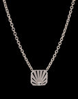 Ray of Light Solitaire Caged Necklace Silver