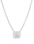 Ray of Light Solitaire Caged Necklace Silver