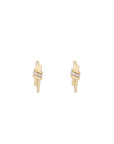 Eclipse Small Hoops - Gold - 1 row of White Diamond Pave
