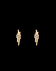 Eclipse Small Hoops - Gold - 1 row of White Diamond Pave