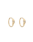 Eclipse Small Hoops - Gold - 1 row of White Diamond Pave