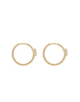 Eclipse Small Hoops - Gold - 1 row of White Diamond Pave