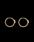 Eclipse Small Hoops - Gold - 1 row of White Diamond Pave