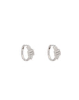 Eclipse Mini Hoops - White Gold All White Pave
