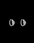 Eclipse Mini Hoops - White Gold All White Pave