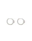 Eclipse Mini Hoops - White Gold All White Pave