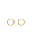 Eclipse Mini Hoops - Gold  1 Row White Diamond Pave