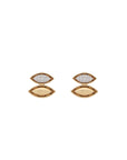 Pietre Double Studs - Pave  / Gold