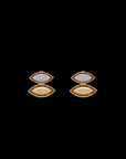 Pietre Double Studs - Pave  / Gold