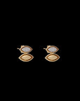 Pietre Double Studs - Pave  / Gold