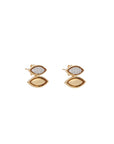 Pietre Double Studs - Pave  / Gold