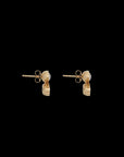 Pietre Double Studs - Pave  / Gold