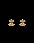 Pietre Double Studs - Pave  / Gold
