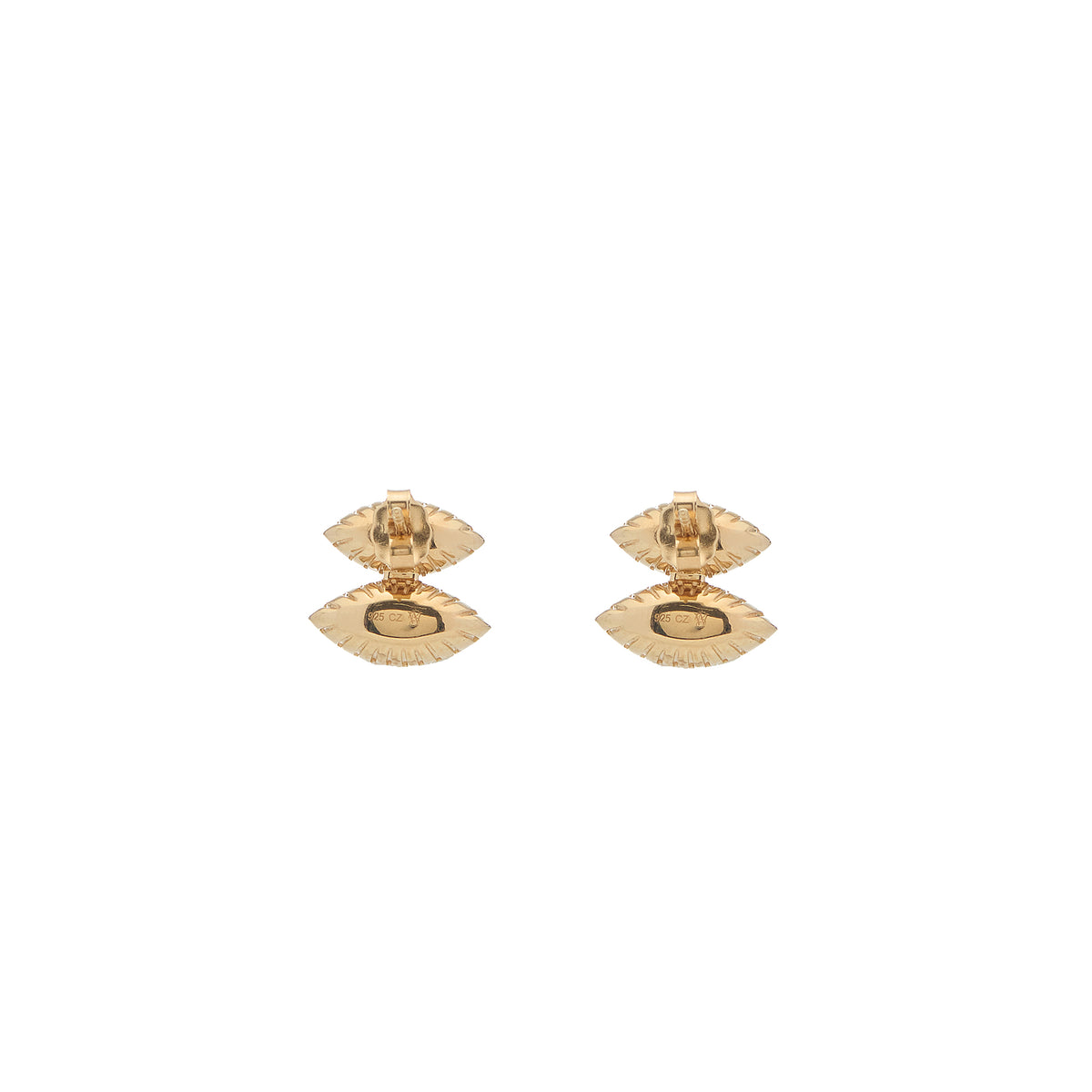 Pietre Double Studs - Pave  / Gold