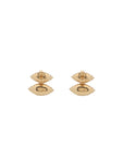 Pietre Double Studs - Pave  / Gold