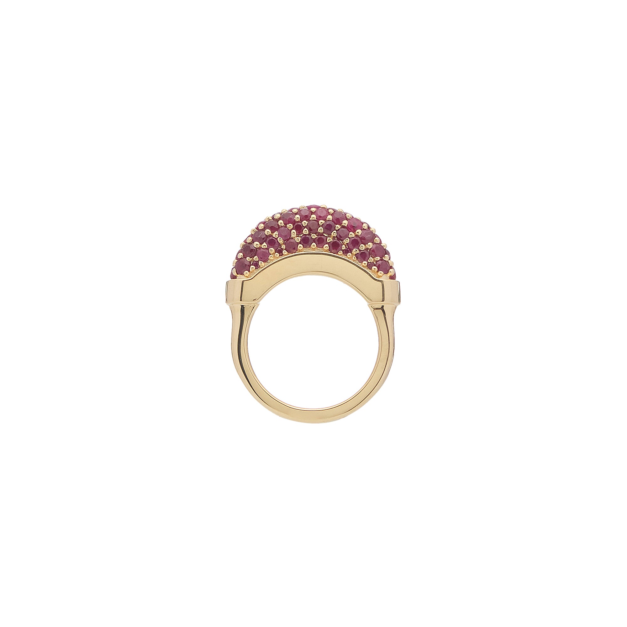 Luna Mini Ring- Gold Diamond Ruby  Pave