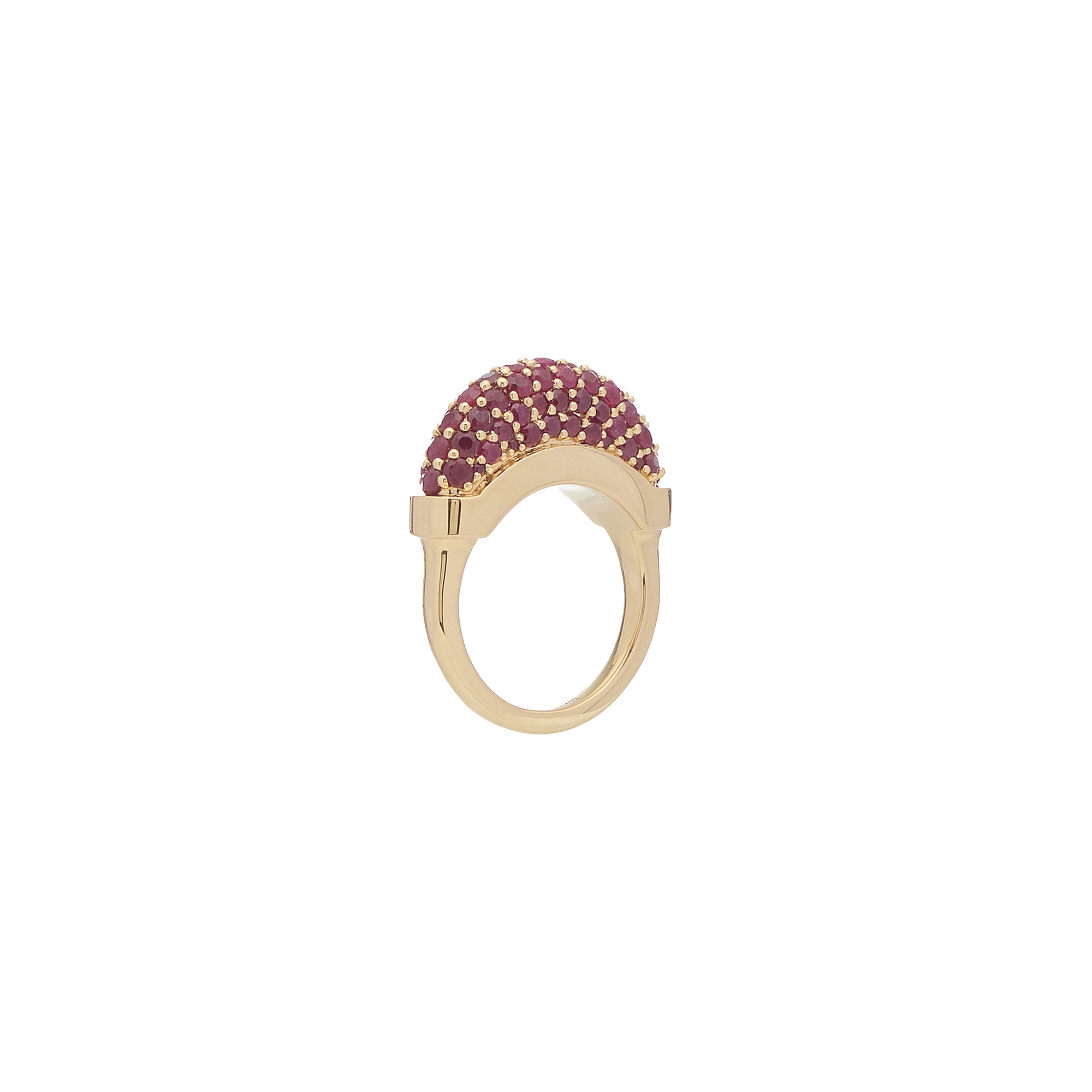 Luna Mini Ring- Gold Diamond Ruby  Pave