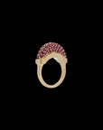 Luna Mini Ring- Gold Diamond Ruby  Pave