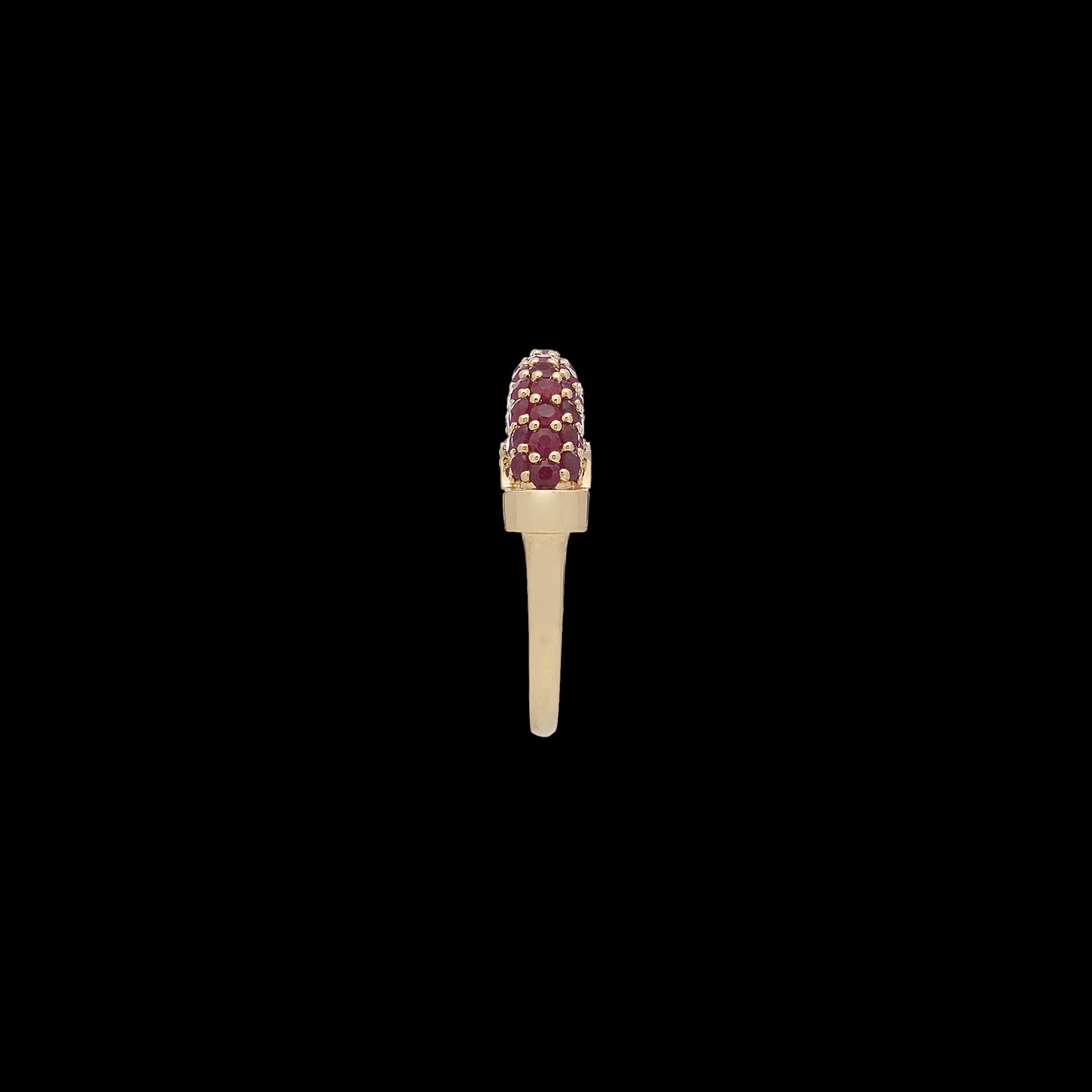 Luna Mini Ring- Gold Diamond Ruby  Pave
