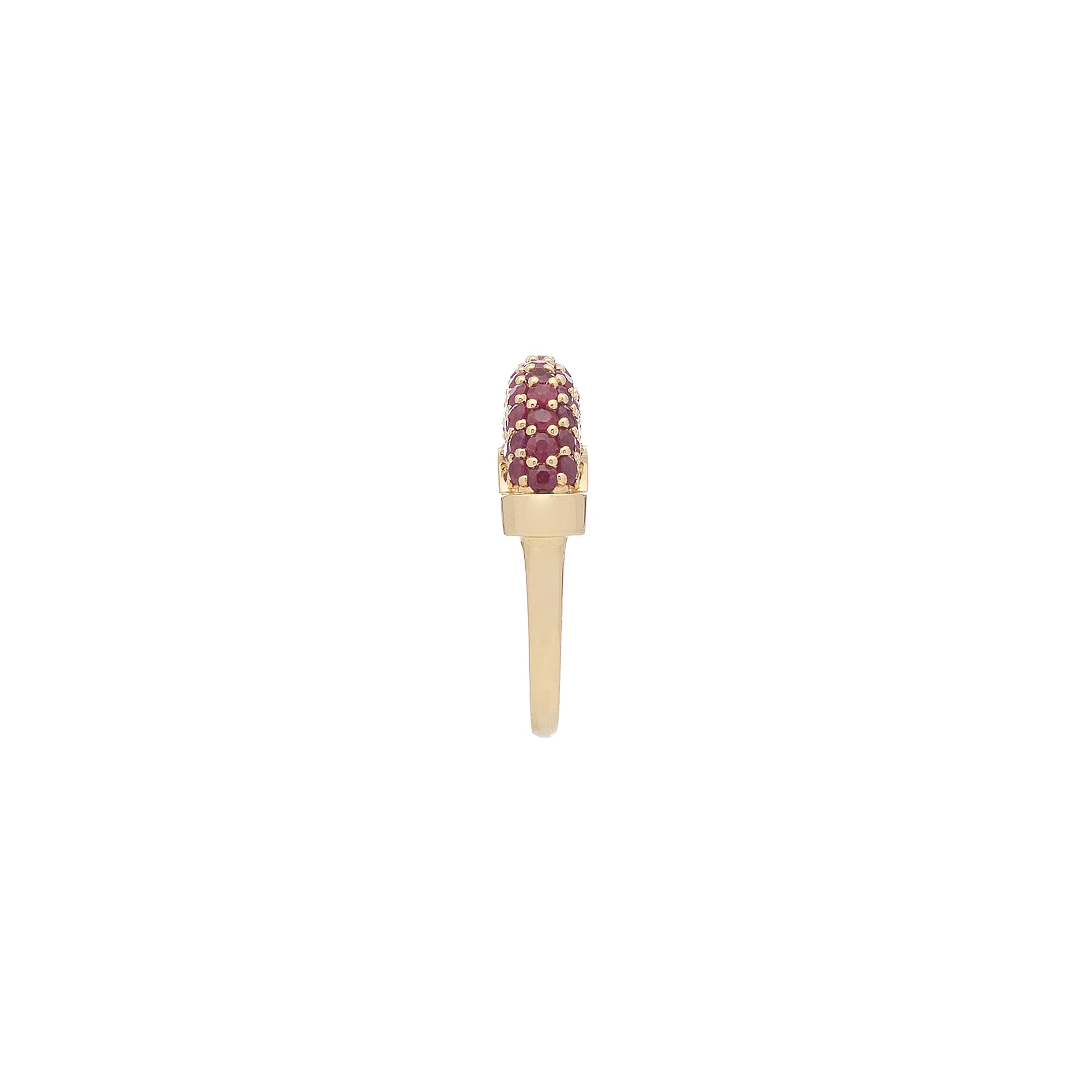 Luna Mini Ring- Gold Diamond Ruby  Pave