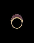 Luna Micro Ring - Gold White Dark Ruby  Pave