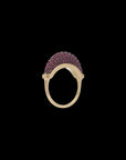 Luna Micro Ring - Gold White Dark Ruby  Pave