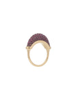 Luna Micro Ring - Gold White Dark Ruby  Pave