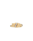 Eclipse Medium Ring - Gold 1 Row  Pave