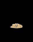 Eclipse Medium Ring - Gold 1 Row  Pave
