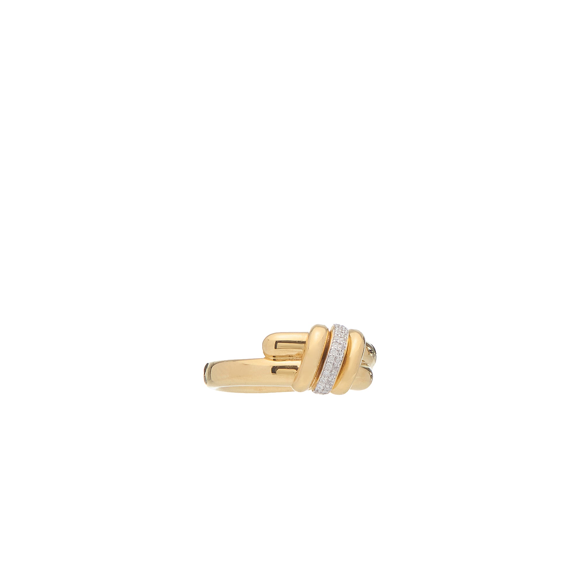Eclipse Medium Ring - Gold 1 Row  Pave