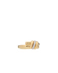 Eclipse Medium Ring - Gold 1 Row  Pave