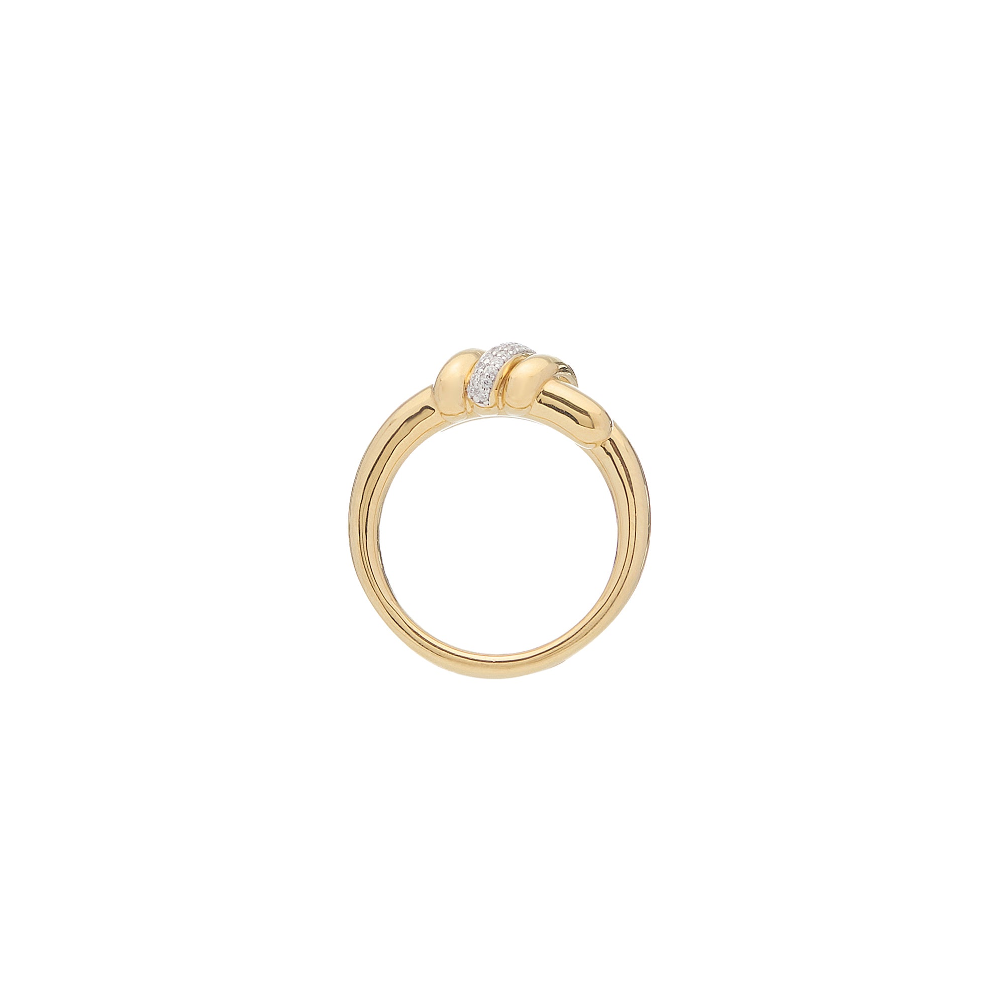Eclipse Medium Ring - Gold 1 Row  Pave