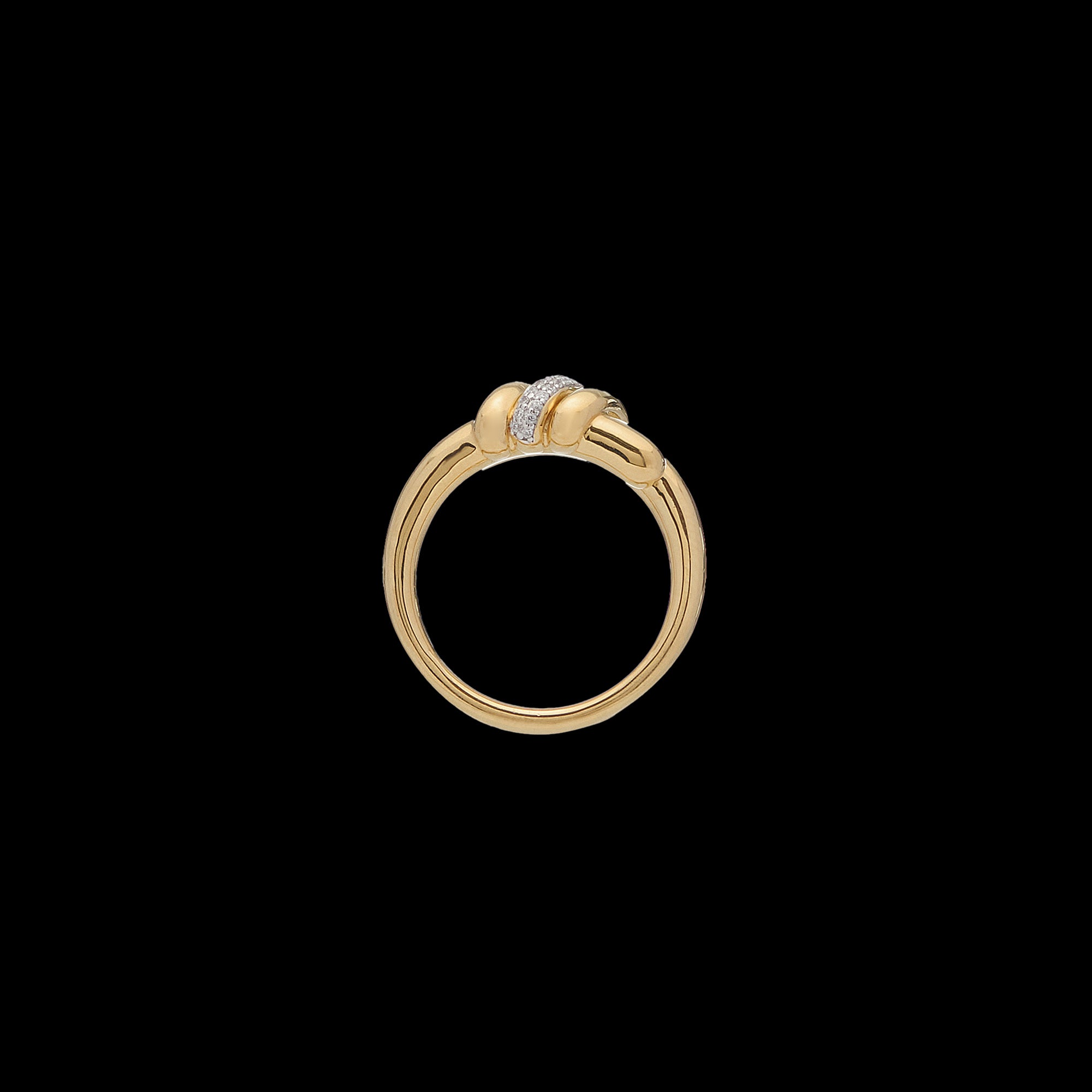 Eclipse Medium Ring - Gold 1 Row  Pave