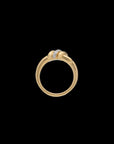 Eclipse Medium Ring - Gold 1 Row  Pave