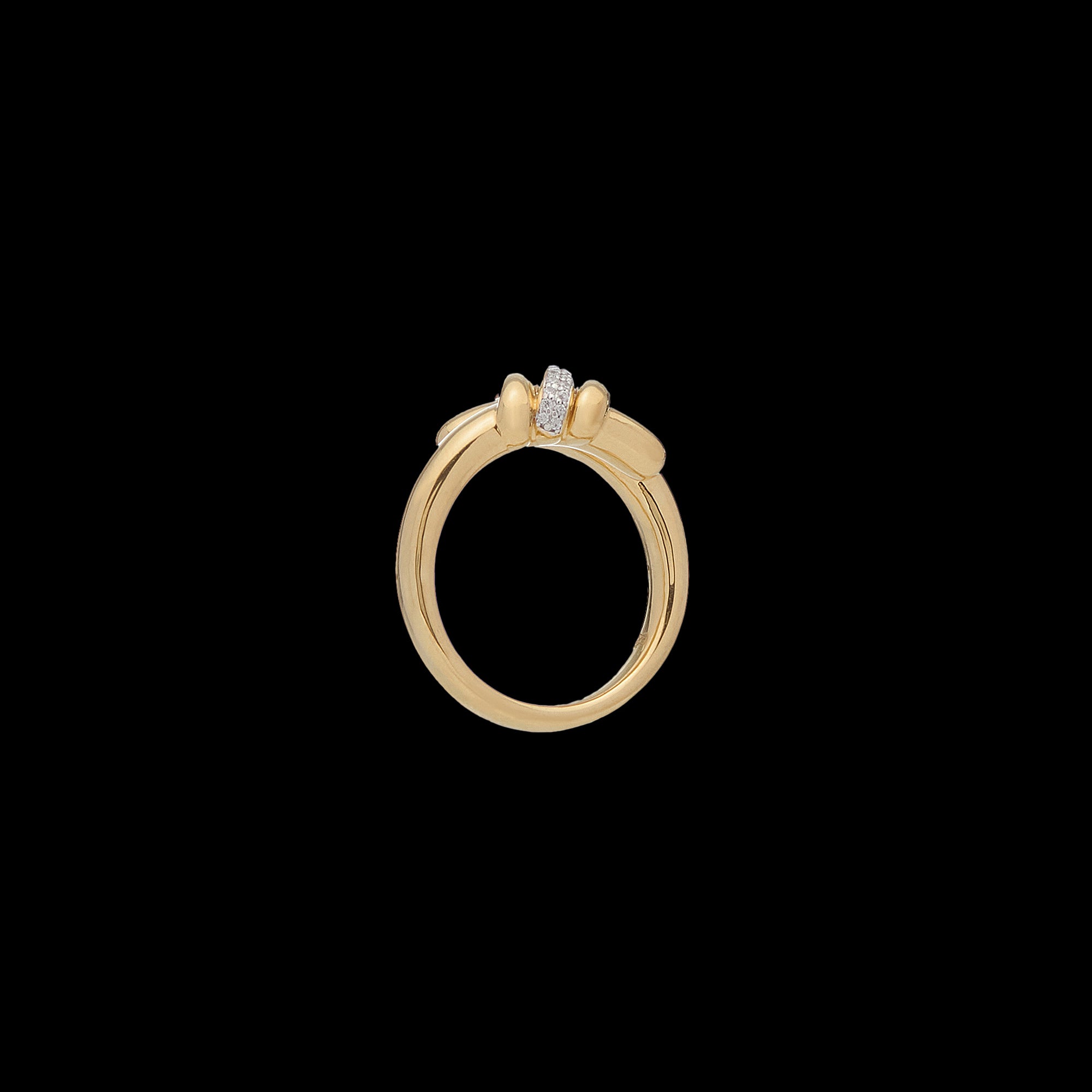 Eclipse Medium Ring - Gold 1 Row  Pave